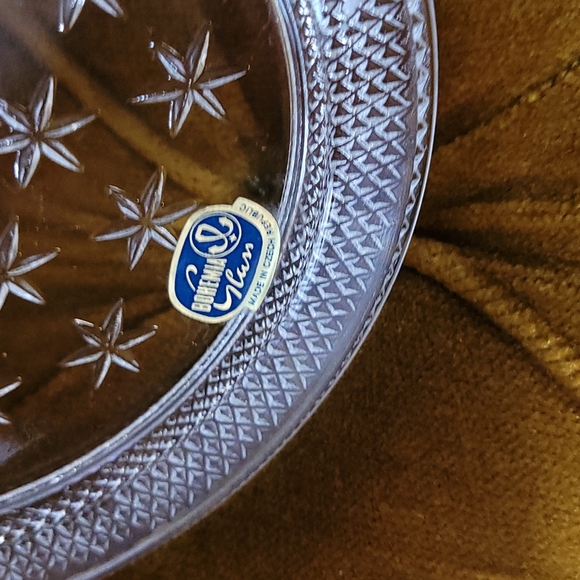 Etched Bohemia Glass Plate - Picture 2 of 2